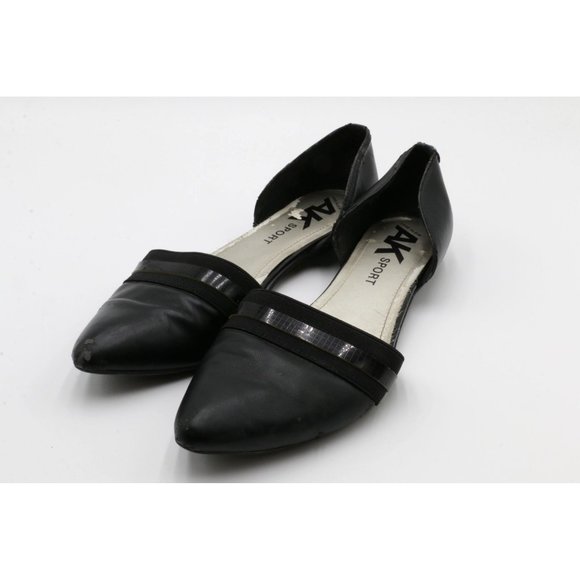 Anne Klein Sport On My Way Comfort Flat Pointy Toe Dress Shoes Black Contrast - Picture 1 of 10